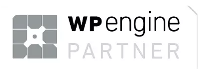 WP Engine partner badge. Picture of a partner badge from WordPress Engine.